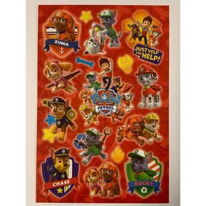 Paw Patrol Spin Master Stickers Dogs Puppies Single Sticker Sheet Cute Animals C